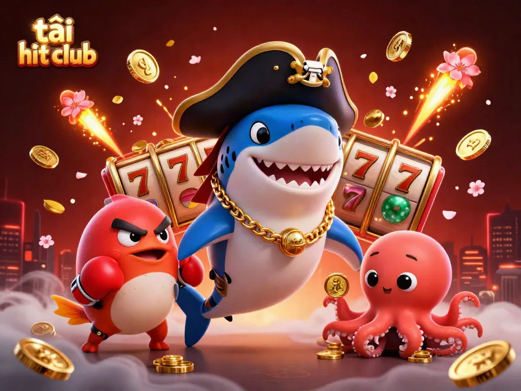 Experience exciting gameplay with tải hit club in this vibrant casino illustration featuring dynamic characters and elements.